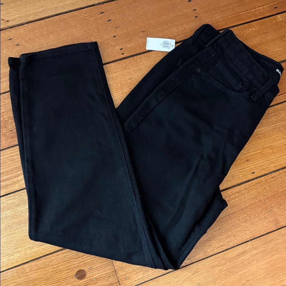 Old navy high-rise jeans OG Straight black size 10; secret smooth pockets NWT